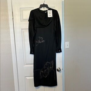 New Zara limited edition satin embroidered dress